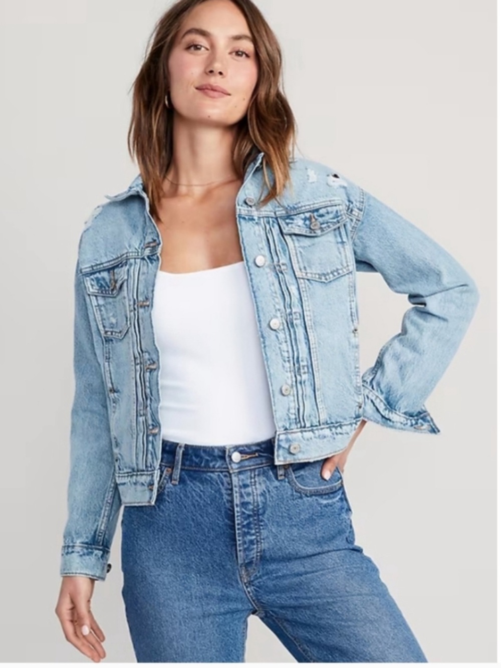 Old Navy Distressed Denim Jacket